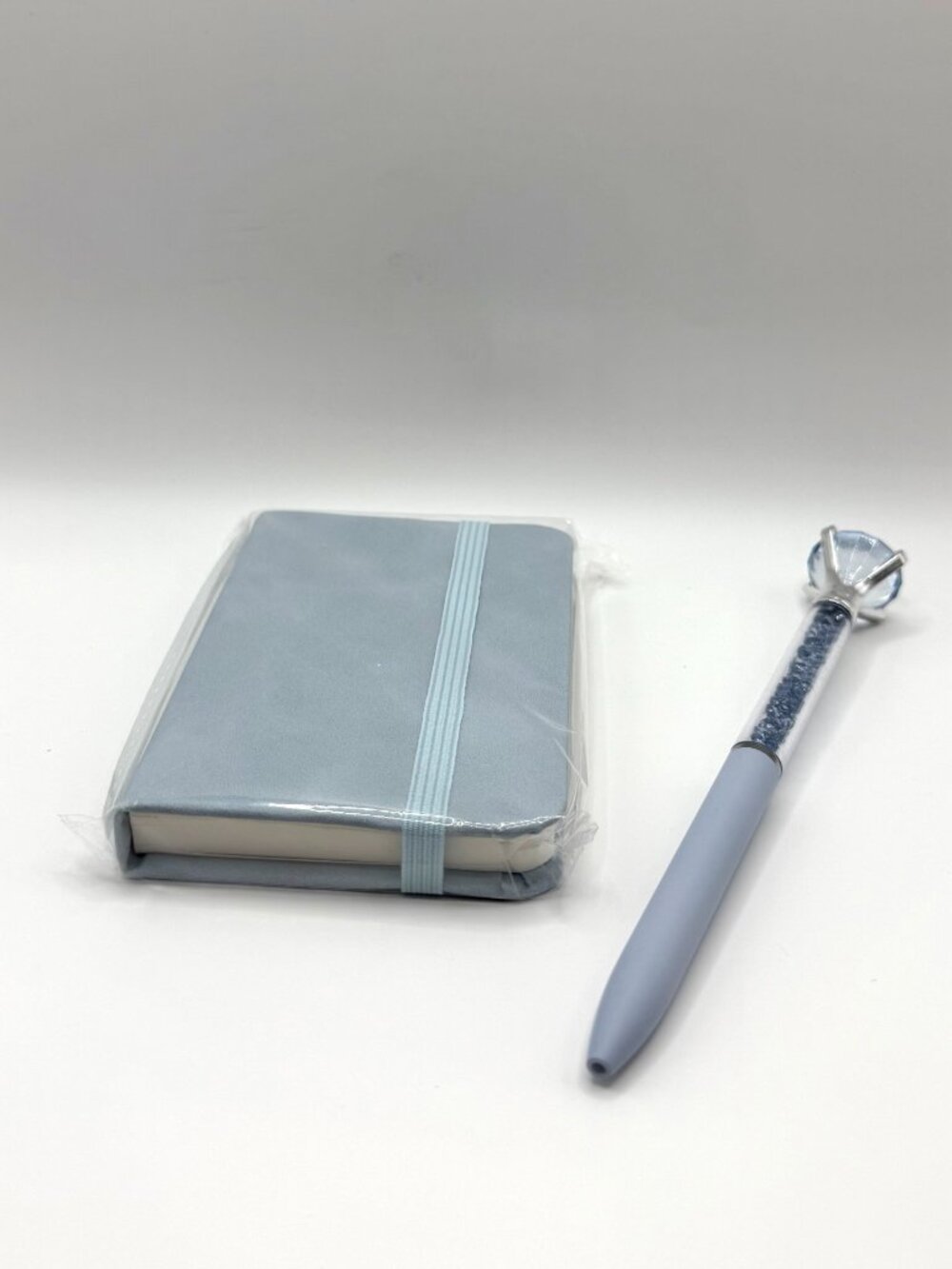 Light Blue A7 Pocket Notebook & Crystal Diamond Pen Gift Set Journal Planner NEW - Picture 8 of 10